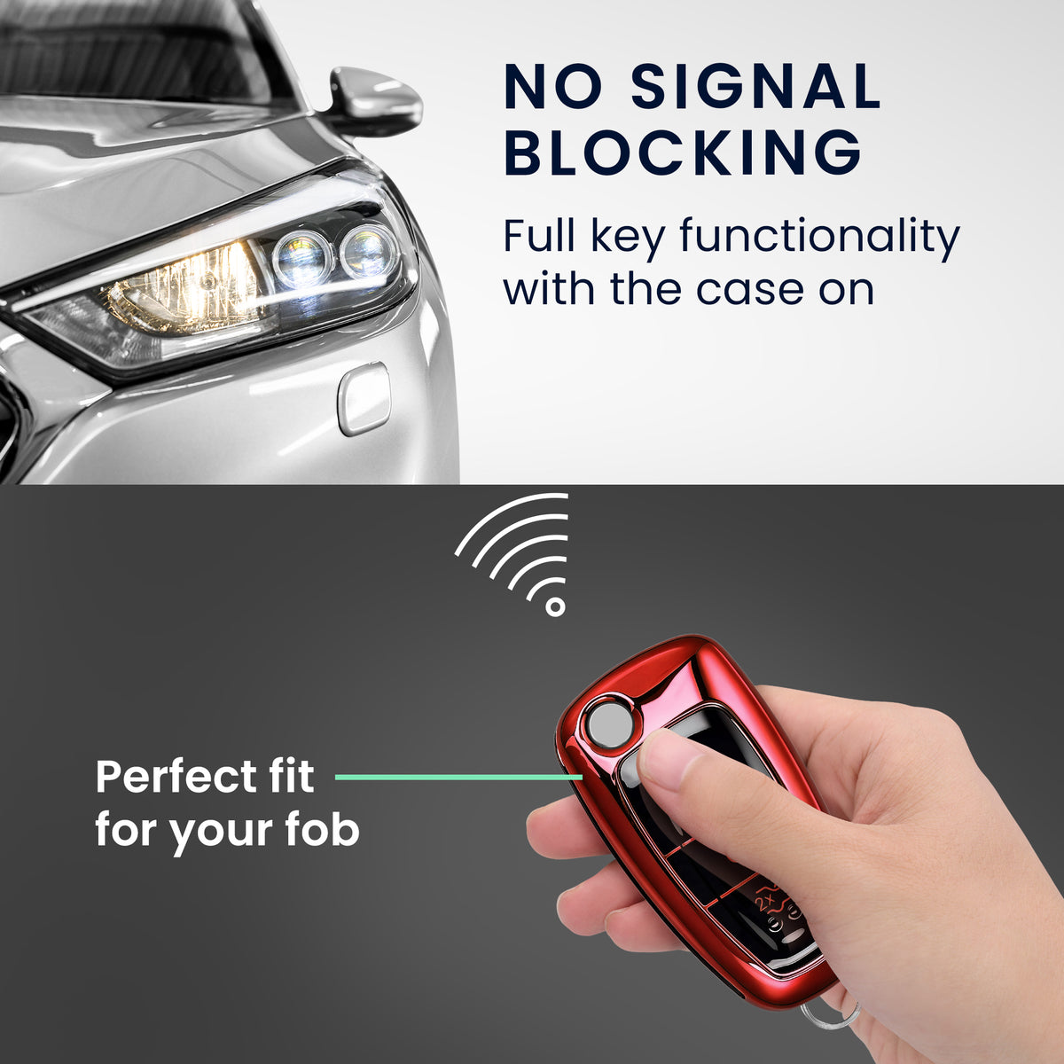 Ford 3-Button Flip Car Key Cover Glossy