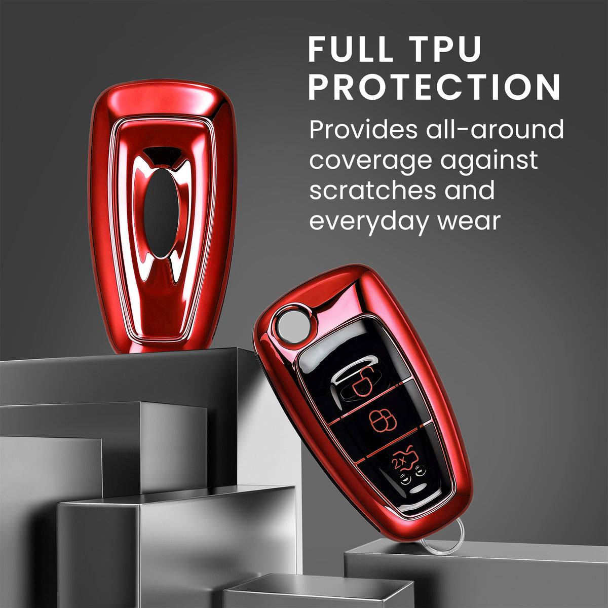 Ford 3-Button Flip Car Key Cover Glossy