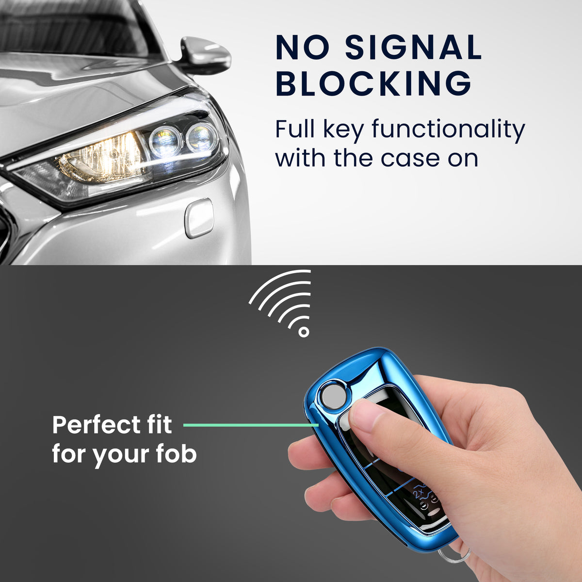 Ford 3-Button Flip Car Key Cover Glossy