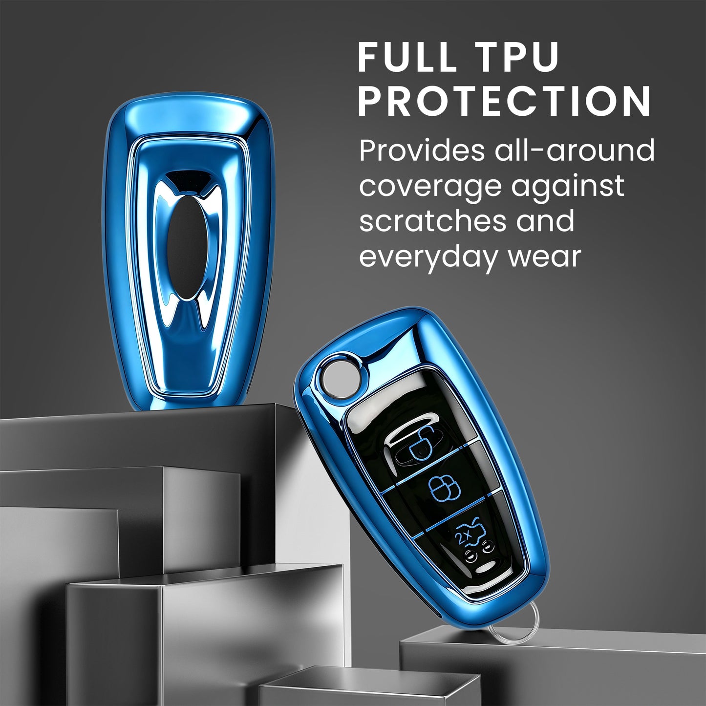 Ford 3-Button Flip Car Key Cover Glossy