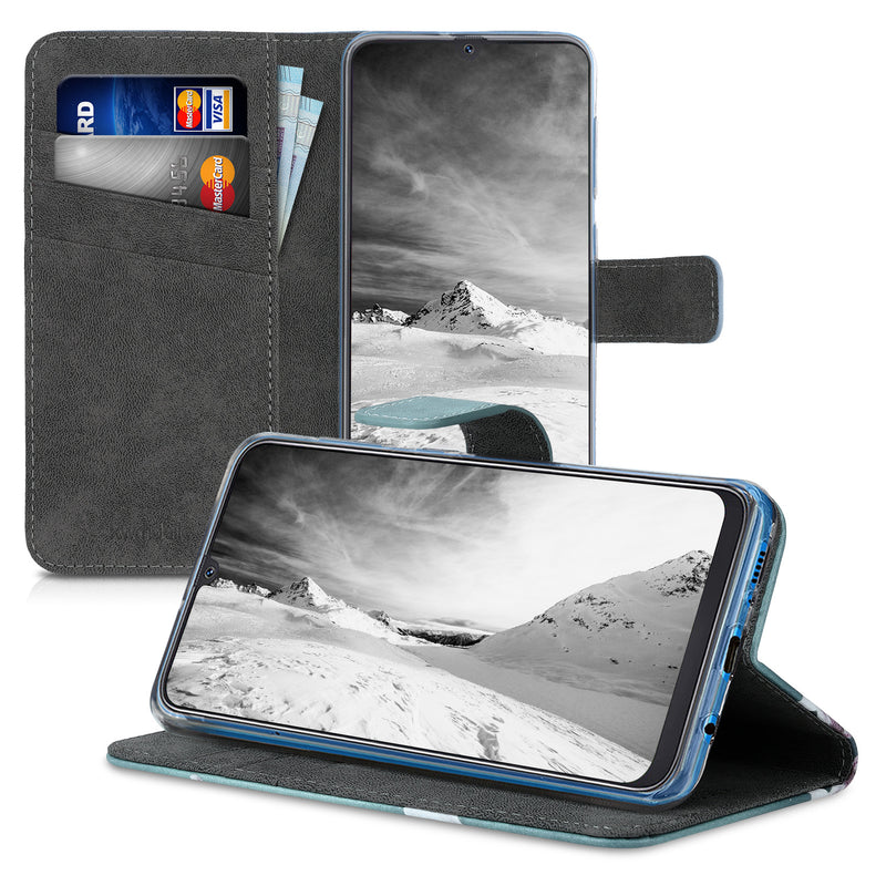 kwmobile Wallet Case compatible with Samsung Galaxy A50 Cover - with Stand and Card Slots