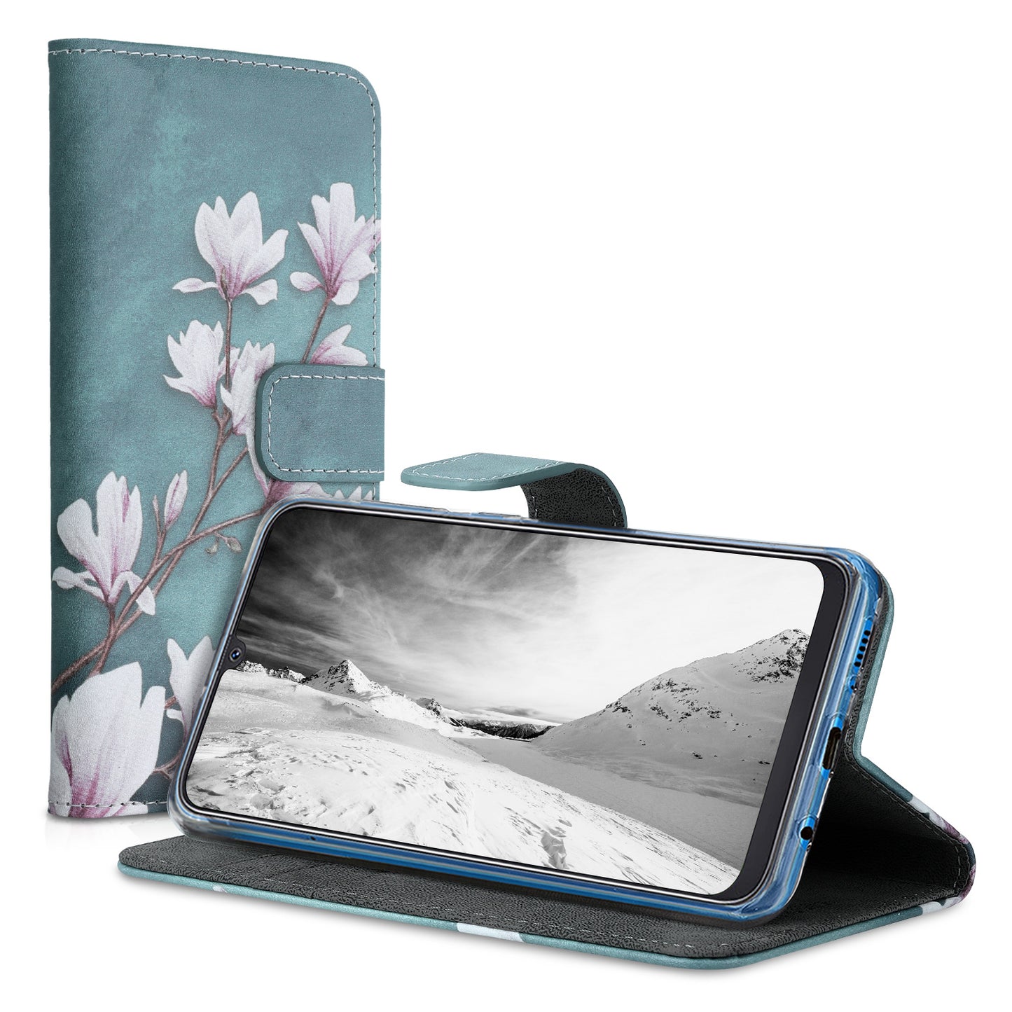kwmobile Wallet Case compatible with Samsung Galaxy A50 Cover - with Stand and Card Slots