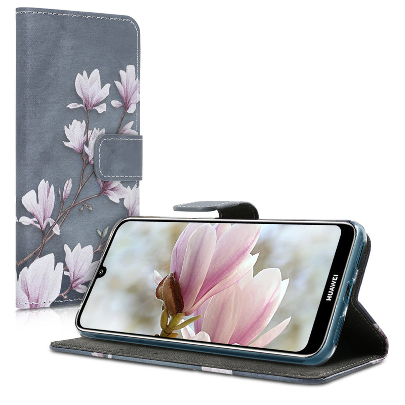 kwmobile Wallet Case Compatible with Huawei Y6 (2019) Cover - with Stand and Card Slots