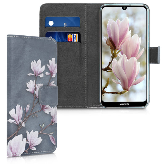 kwmobile Wallet Case Compatible with Huawei Y6 (2019) Cover - with Stand and Card Slots