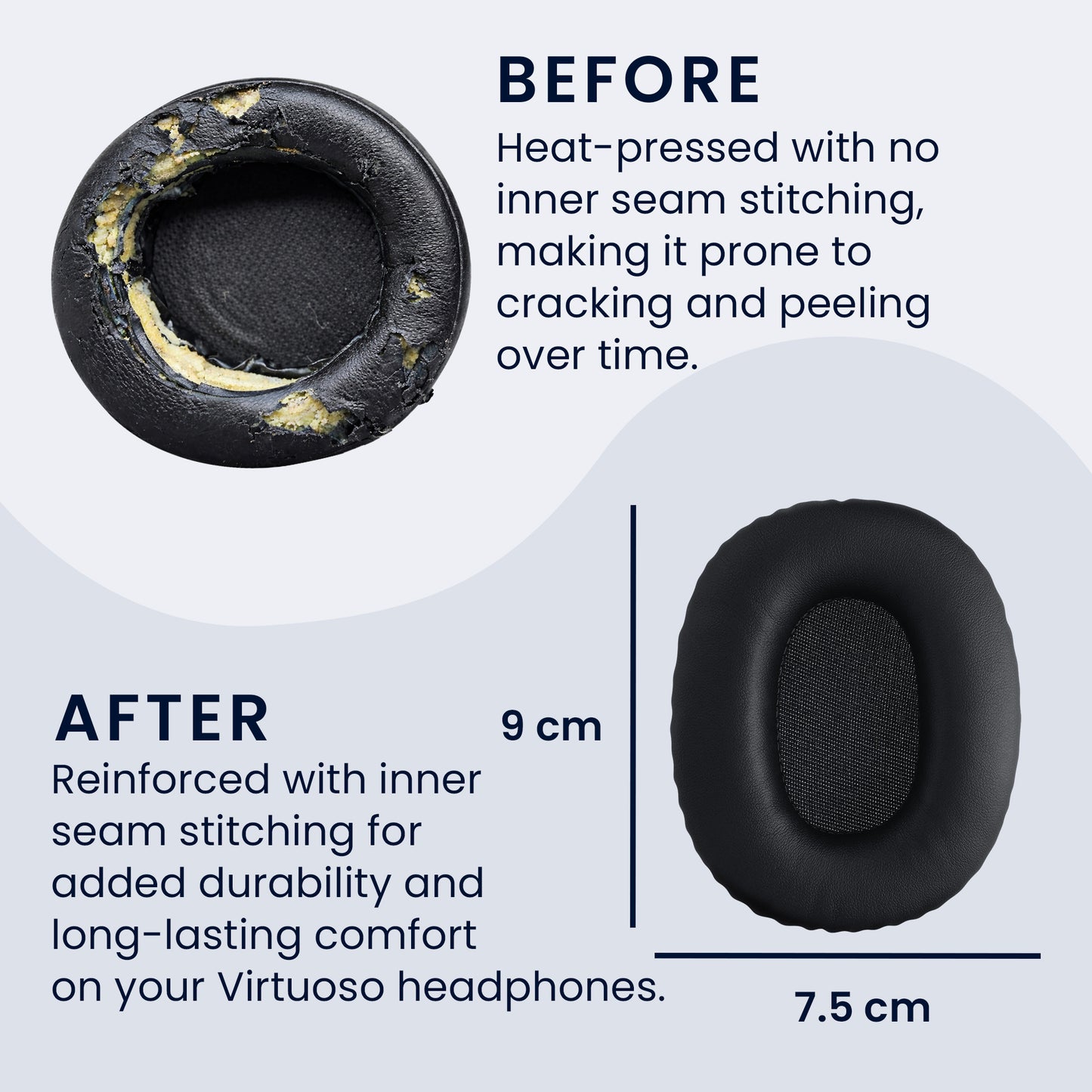 kwmobile Ear Pads for Marshall Monitor Headphones Replacement Parts Over Ear Headphones