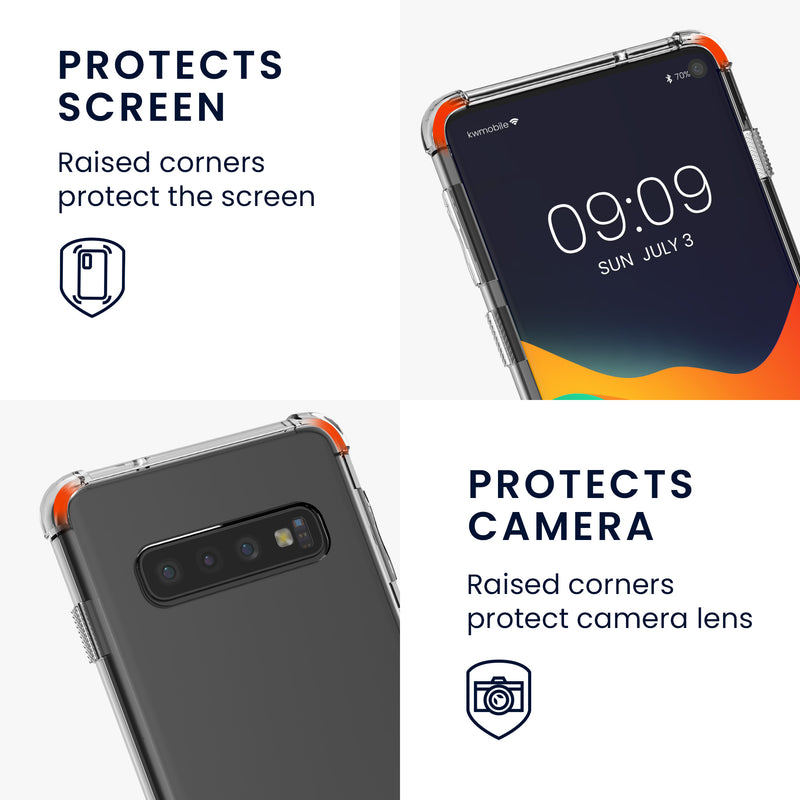 kwmobile Necklace Case Compatible with Samsung Galaxy S10 Silicone Cover with Lanyard Strap Phone Case