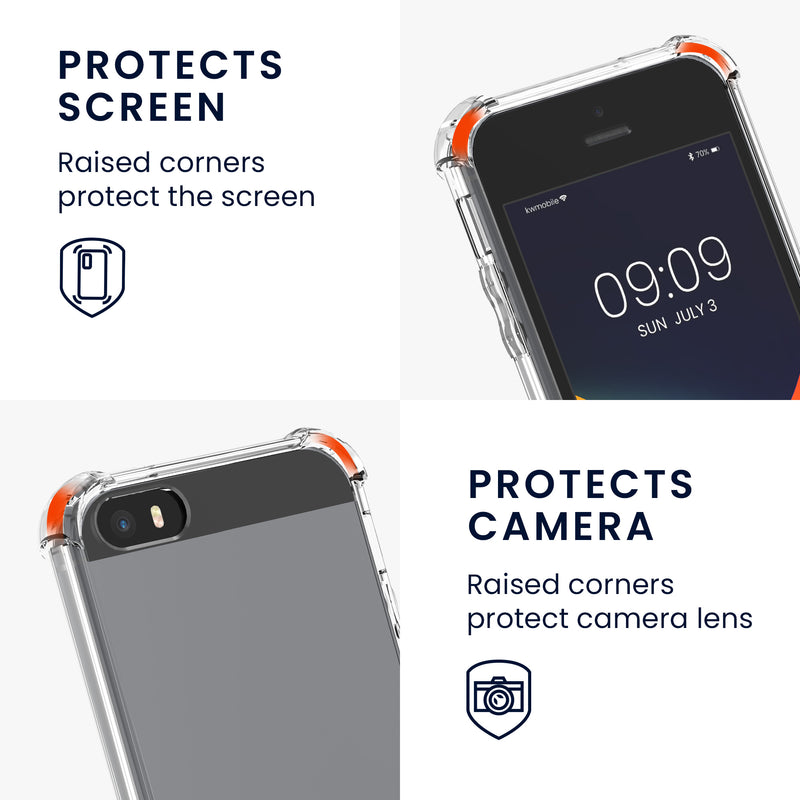 kwmobile Necklace Case compatible with Apple iPhone SE (1st Gen 2016) / iPhone 5 / iPhone 5S - Silicone Cover with Lanyard Cord Case