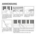 kwmobile Klavier Keyboard Noten Aufkleber - für 49 61 76 88 Tasten Instrumente - Vinyl Piano Sticker für weiße