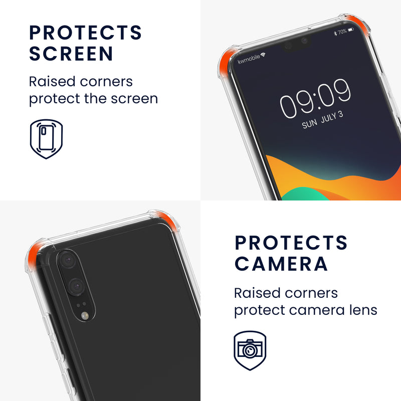 kwmobile Necklace Case Compatible with Huawei P20 - Silicone Cover with Lanyard Strap - Phone Case