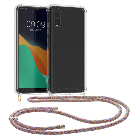 kwmobile Necklace Case Compatible with Huawei P20 - Silicone Cover with Lanyard Strap - Phone Case