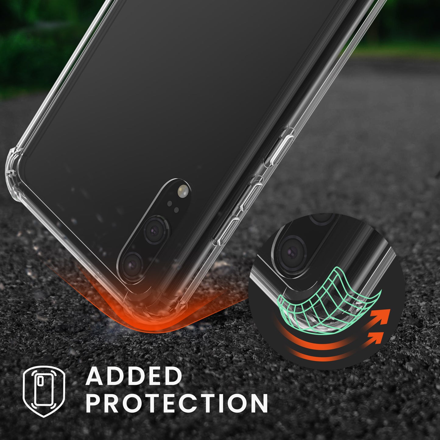 kwmobile Necklace Case Compatible with Huawei P20 - Silicone Cover with Lanyard Strap - Phone Case