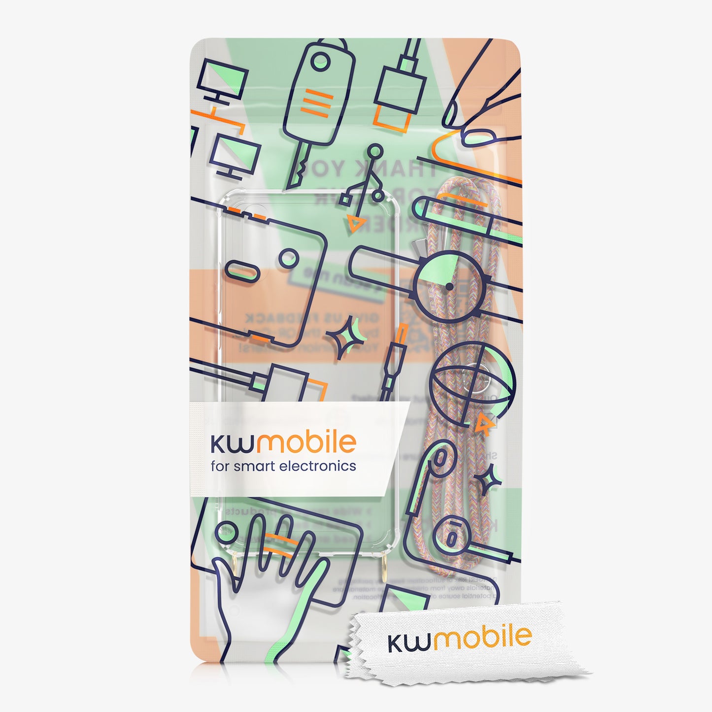 kwmobile Necklace Case Compatible with Huawei P20 - Silicone Cover with Lanyard Strap - Phone Case