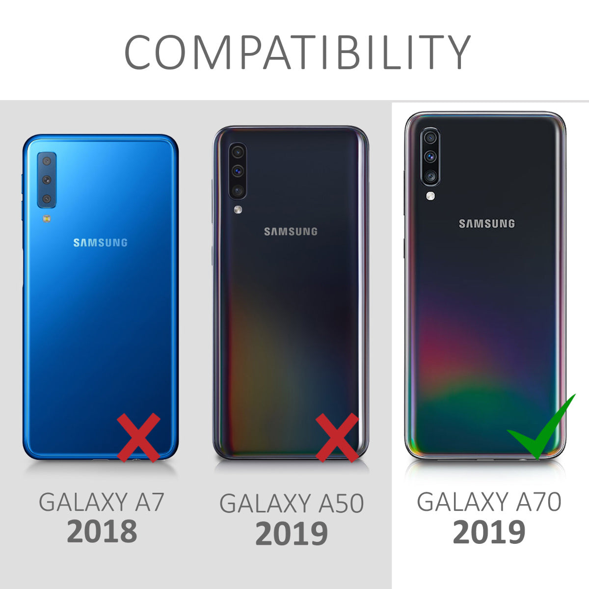 kwmobile Cell Phone Case for Samsung Galaxy A70 Protective Cover
