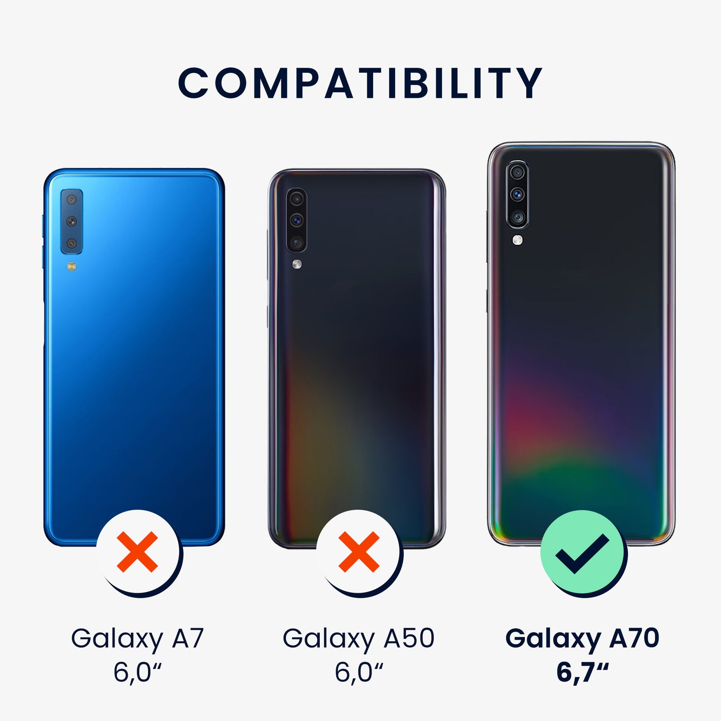 kwmobile Cell Phone Case for Samsung Galaxy A70 Protective Cover