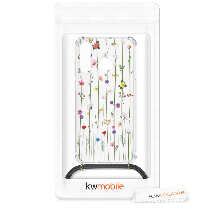 Huawei P30 Lite Silikon Handykette Wilde Blumen