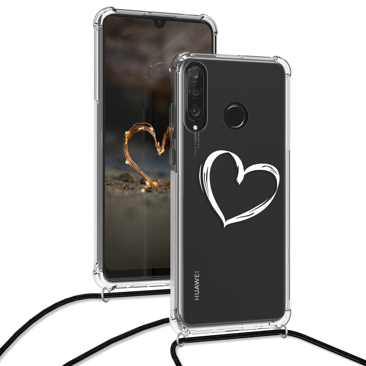 Huawei P30 Lite Silikon Handykette Wilde Blumen
