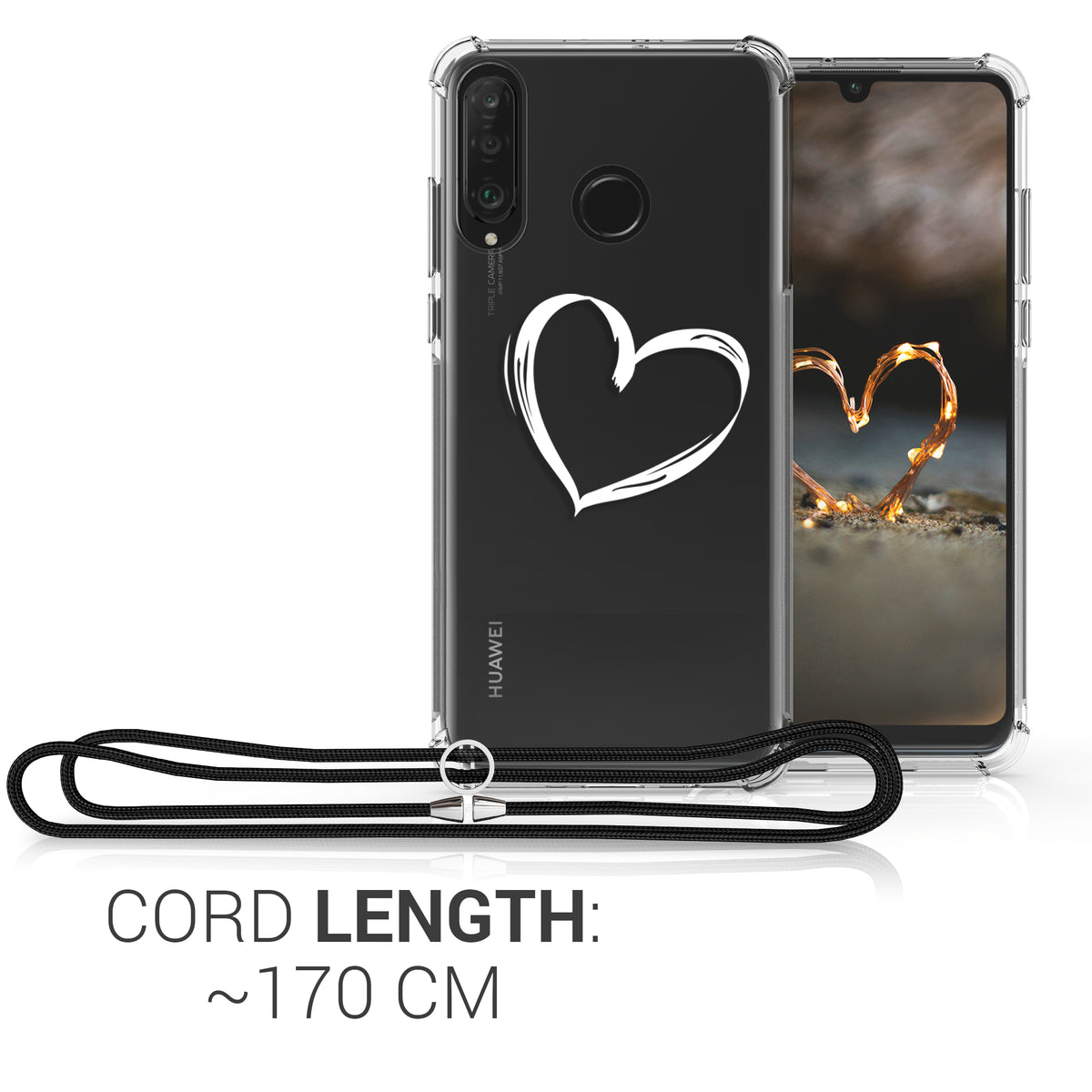 Huawei P30 Lite Silikon Handykette Wilde Blumen