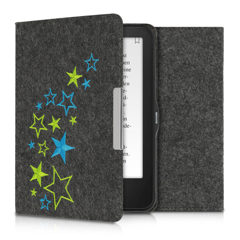 Tolino Vision 1 / 2 / 3 / 4 HD eReader Case Blue and Green Stars