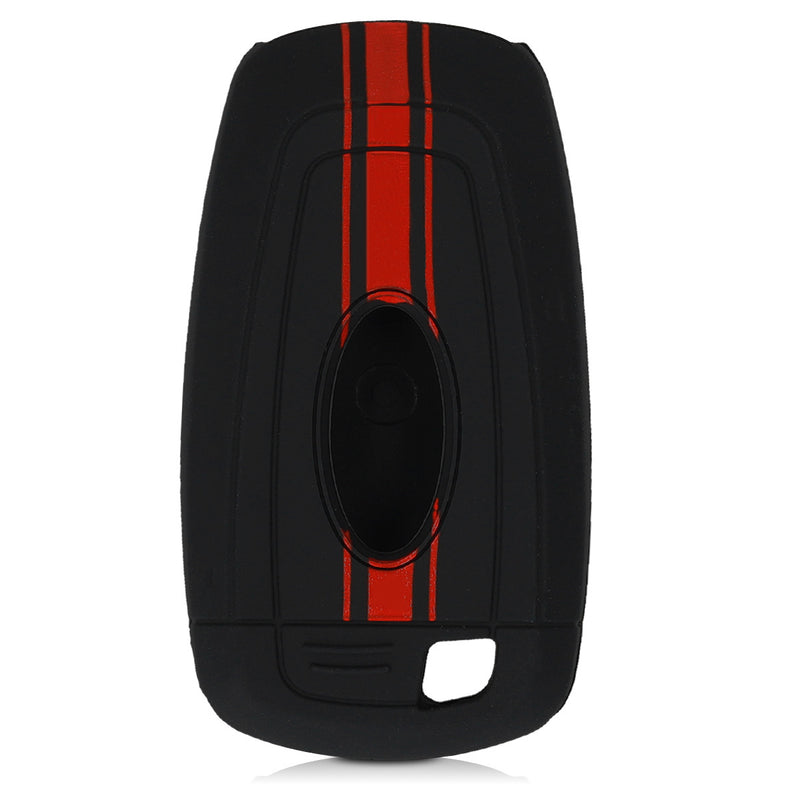Ford 2-Button Keyless Go Silicone Car Key Cover Red Racing Stripes