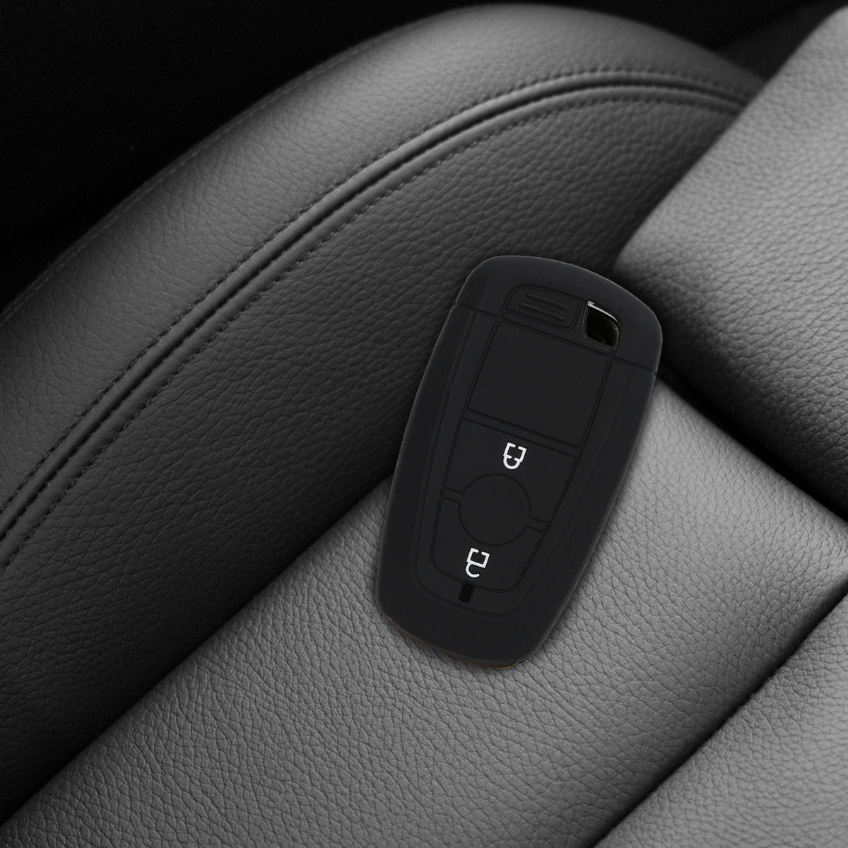 Ford 2-Button Keyless Go Silicone Car Key Cover Red Racing Stripes