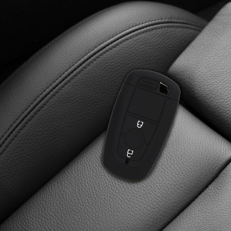 Ford 2-Button Keyless Go Silicone Car Key Cover Red Racing Stripes