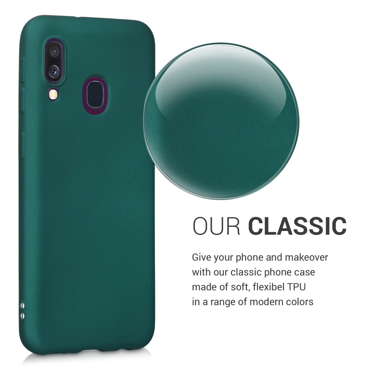 kwmobile Phone Case for Samsung Galaxy A40 - Metallic Shimmering Silicone Case - Protective Cover