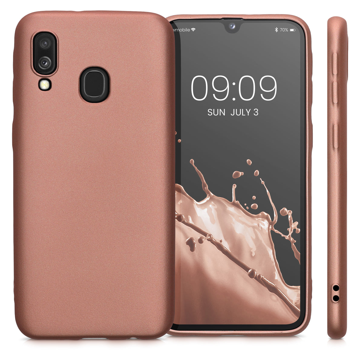kwmobile Phone Case for Samsung Galaxy A40 - Metallic Shimmering Silicone Case - Protective Cover