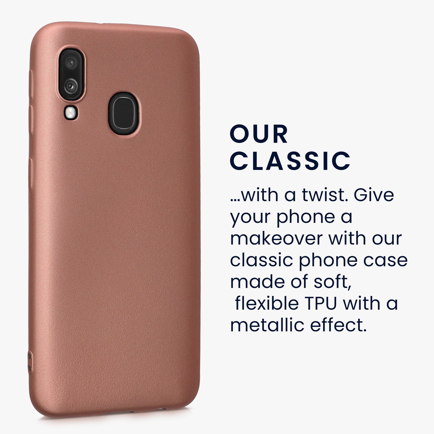 kwmobile Phone Case for Samsung Galaxy A40 - Metallic Shimmering Silicone Case - Protective Cover