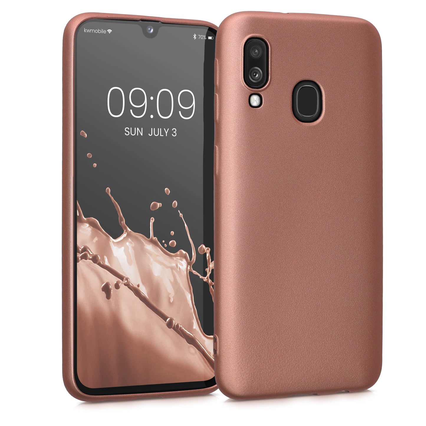 kwmobile Phone Case for Samsung Galaxy A40 - Metallic Shimmering Silicone Case - Protective Cover
