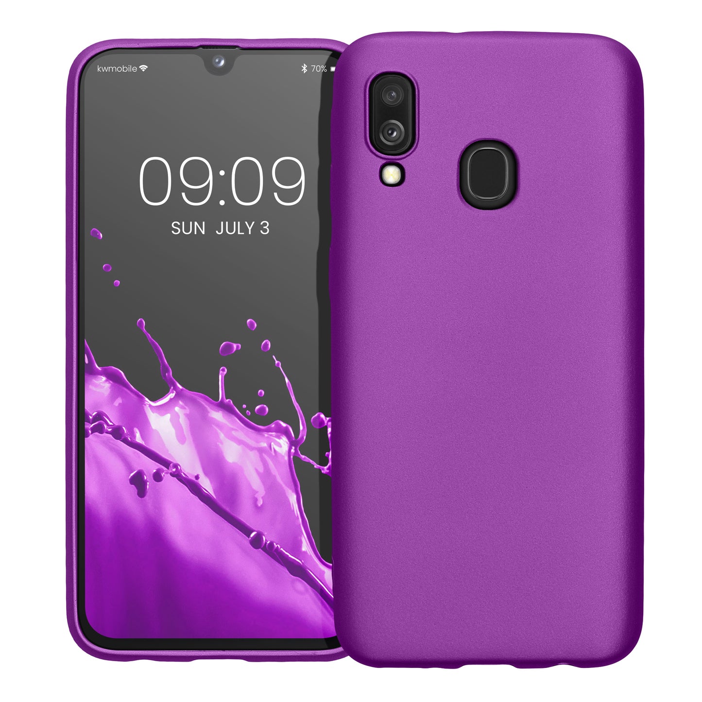 kwmobile Phone Case for Samsung Galaxy A40 - Metallic Shimmering Silicone Case - Protective Cover