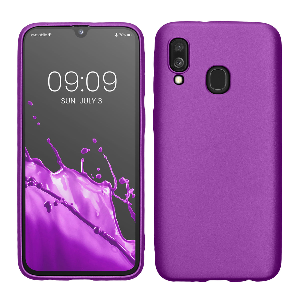 kwmobile Phone Case for Samsung Galaxy A40 - Metallic Shimmering Silicone Case - Protective Cover