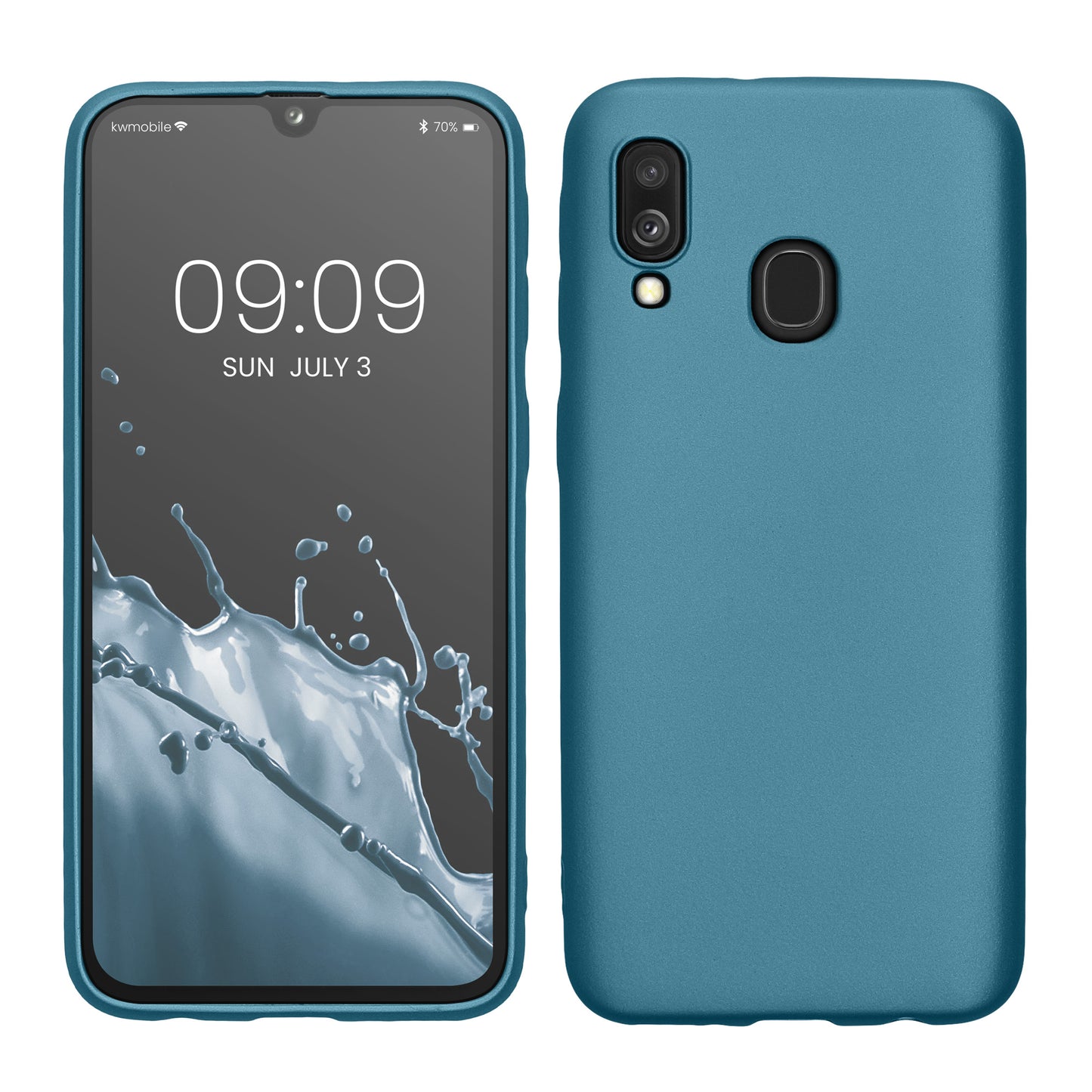 kwmobile Phone Case for Samsung Galaxy A40 - Metallic Shimmering Silicone Case - Protective Cover