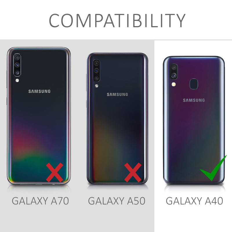 kwmobile Wallet Case compatible with Samsung Galaxy A40 - Cover with Stand and Card Slots