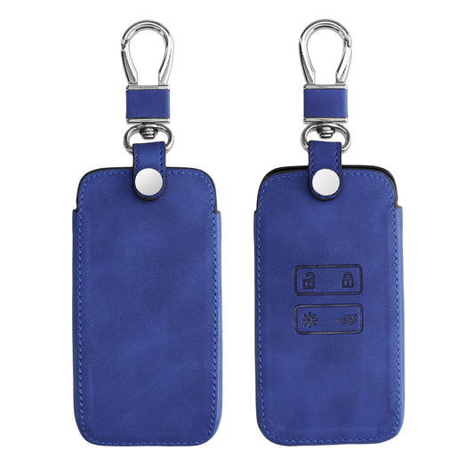 kwmobile Car Key Cover Compatible with Renault 4-Button Smart Key (Keyless Go Only) - Faux Leather Protective Case Key Cover