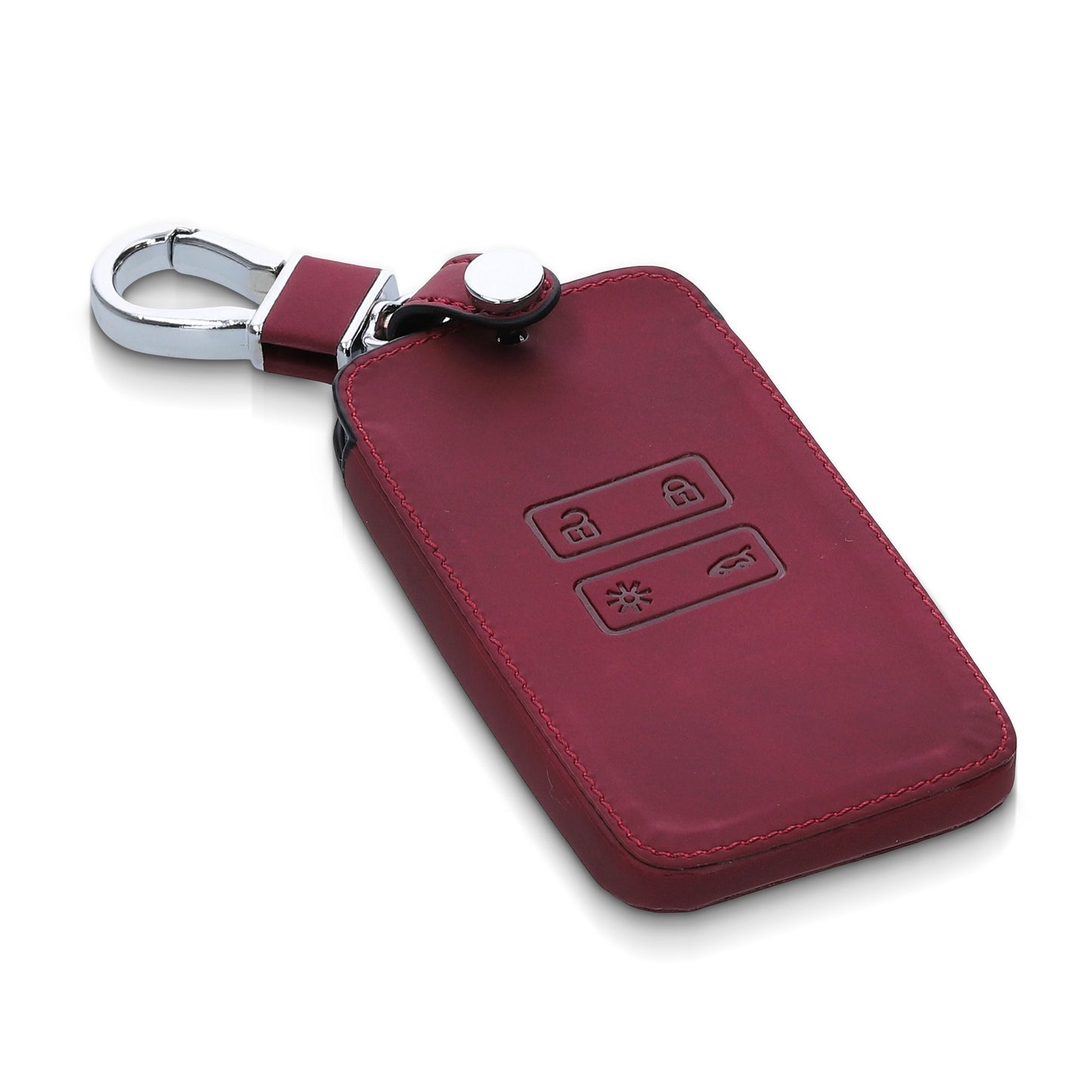 kwmobile Car Key Cover Compatible with Renault 4-Button Smart Key (Keyless Go Only) - Faux Leather Protective Case Key Cover