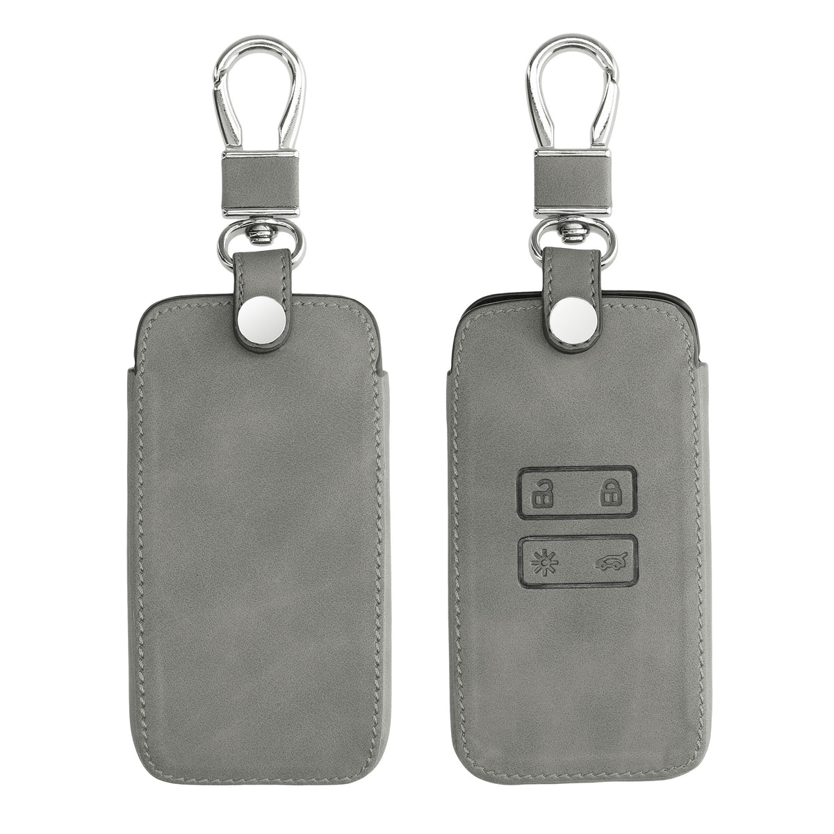 kwmobile Car Key Cover Compatible with Renault 4-Button Smart Key (Keyless Go Only) - Faux Leather Protective Case Key Cover
