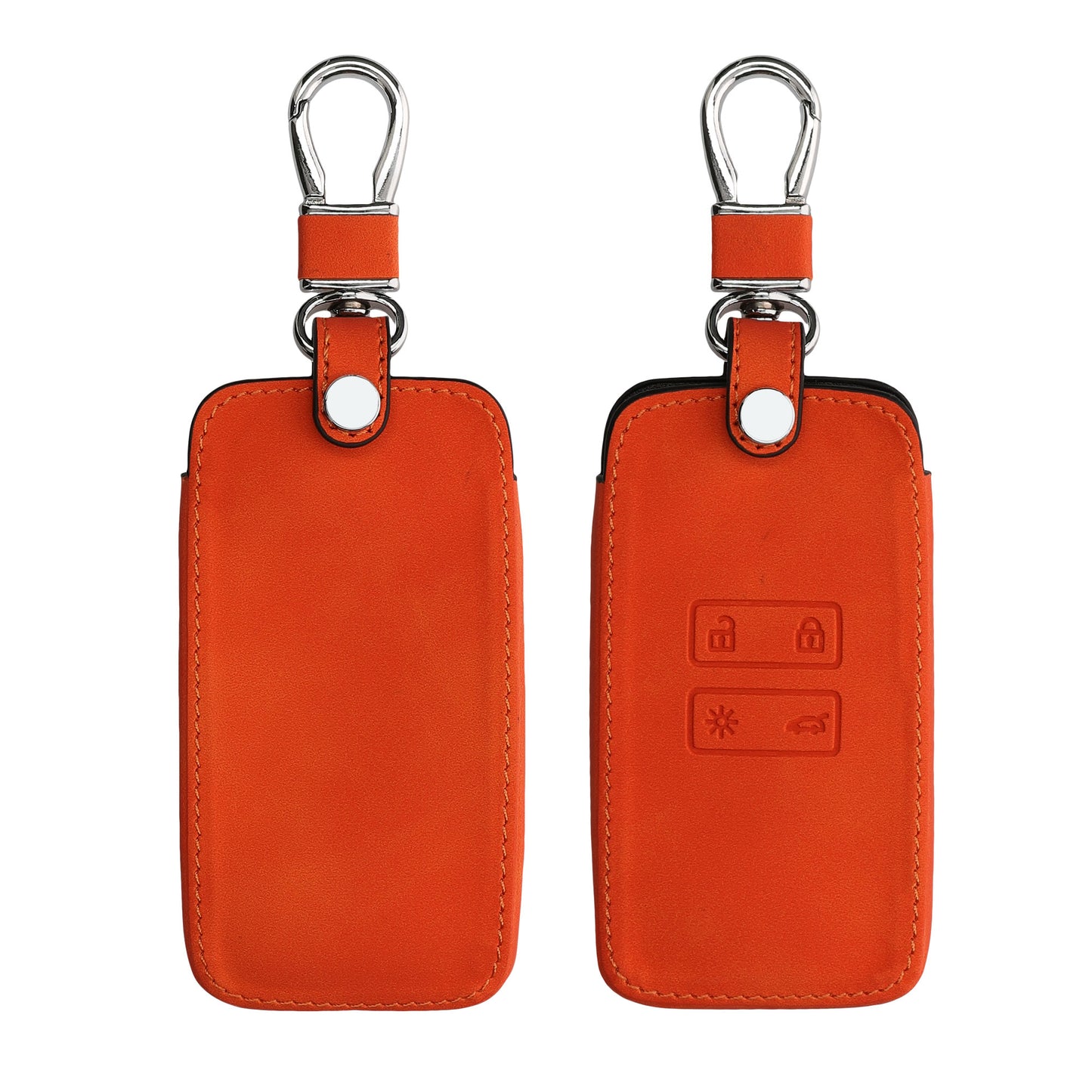kwmobile Car Key Cover Compatible with Renault 4-Button Smart Key (Keyless Go Only) - Faux Leather Protective Case Key Cover