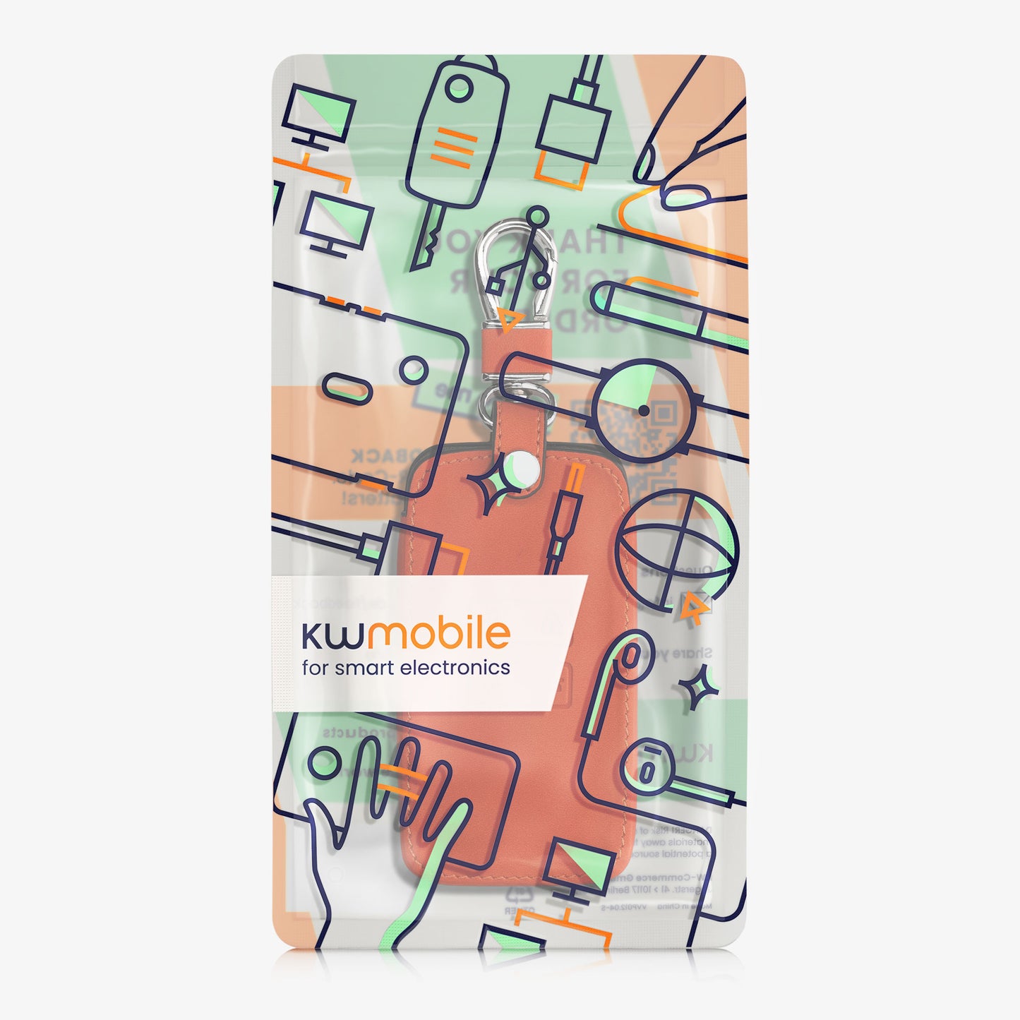 kwmobile Car Key Cover Compatible with Renault 4-Button Smart Key (Keyless Go Only) - Faux Leather Protective Case Key Cover