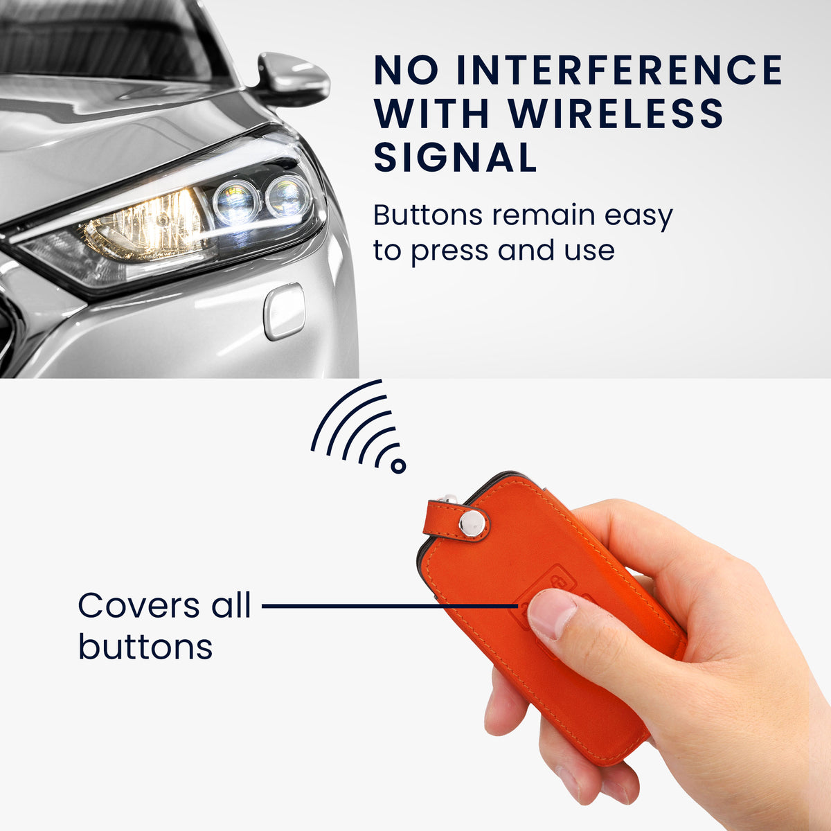 kwmobile Car Key Cover Compatible with Renault 4-Button Smart Key (Keyless Go Only) - Faux Leather Protective Case Key Cover