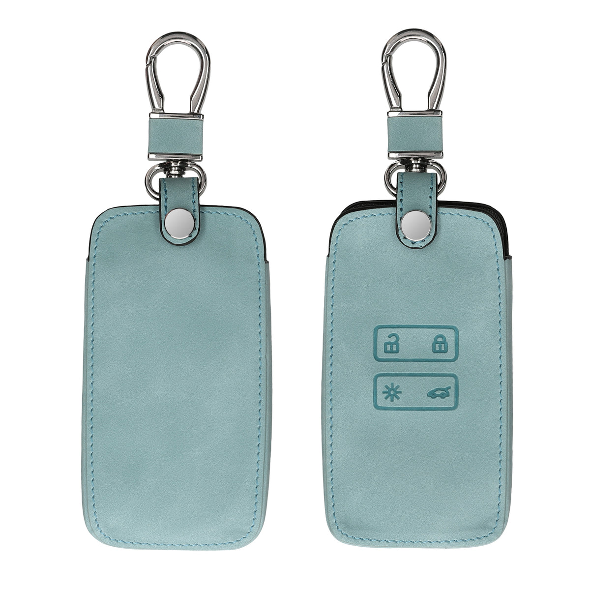 kwmobile Car Key Cover Compatible with Renault 4-Button Smart Key (Keyless Go Only) - Faux Leather Protective Case Key Cover