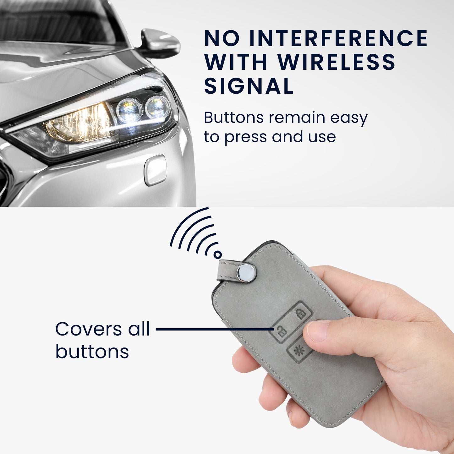 kwmobile Car Key Shell compatible with Renault 4-Button Smart Key (Keyless Go only) Protective Cover