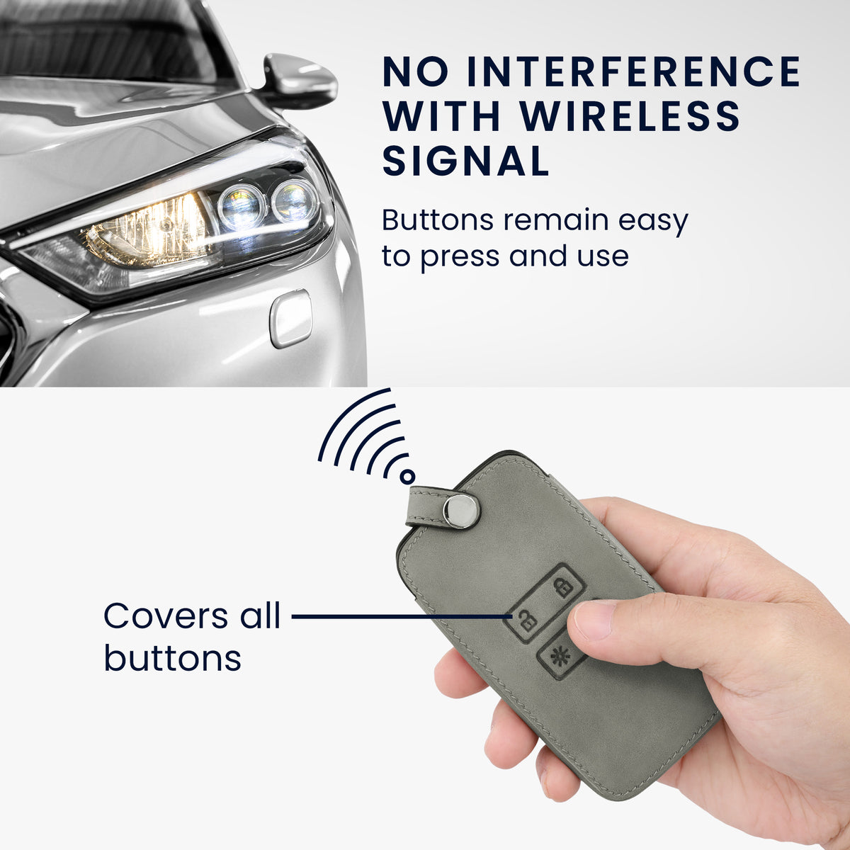 kwmobile Car Key Shell compatible with Renault 4-Button Smart Key (Keyless Go only) Protective Cover