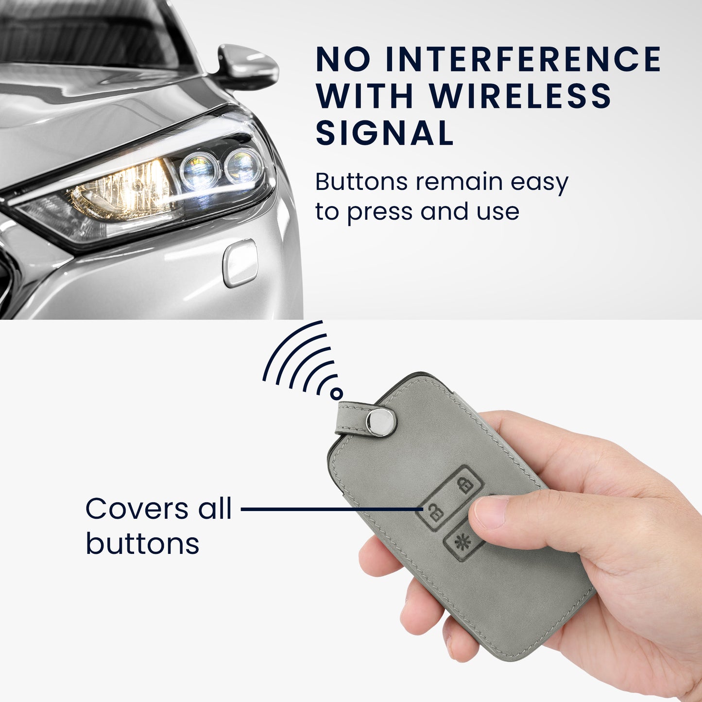 kwmobile Car Key Shell compatible with Renault 4-Button Smart Key (Keyless Go only) Protective Cover