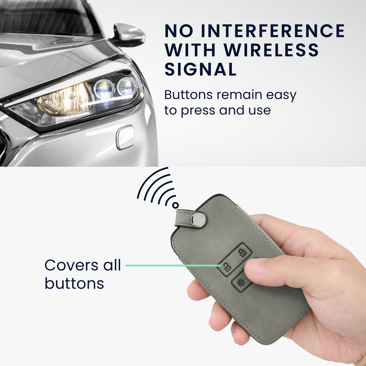 kwmobile Car Key Shell compatible with Renault 4-Button Smart Key (Keyless Go only) Protective Cover