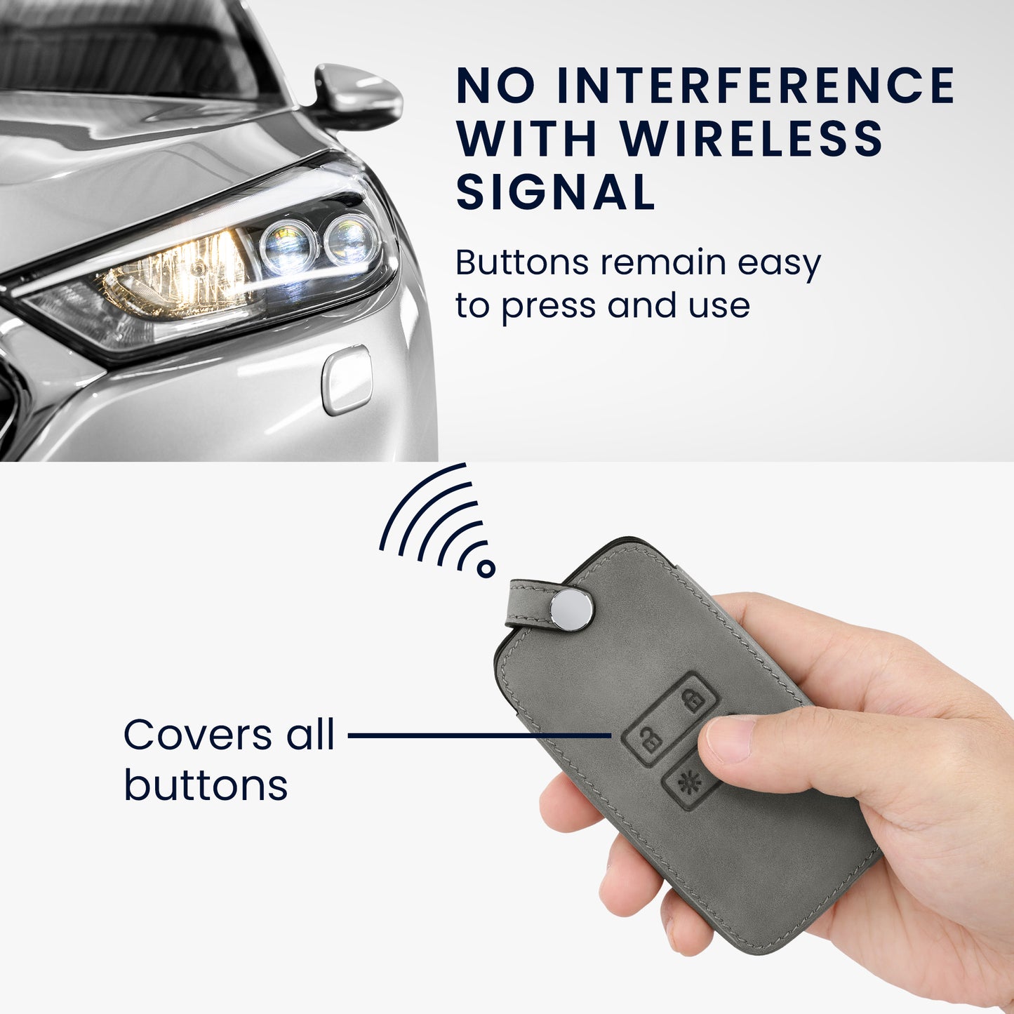 kwmobile Car Key Shell compatible with Renault 4-Button Smart Key (Keyless Go only) Protective Cover