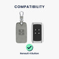 kwmobile Car Key Shell compatible with Renault 4-Button Smart Key (Keyless Go only) Protective Cover