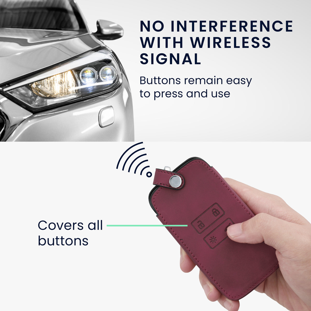 kwmobile Car Key Shell compatible with Renault 4-Button Smart Key (Keyless Go only) Protective Cover