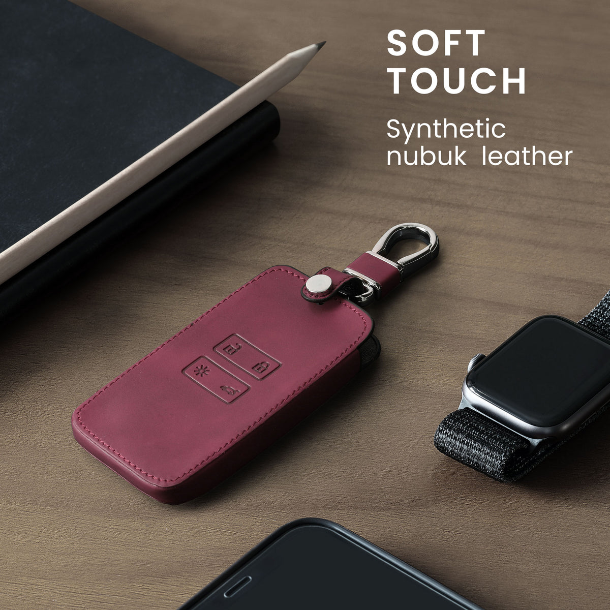 kwmobile Car Key Shell compatible with Renault 4-Button Smart Key (Keyless Go only) Protective Cover