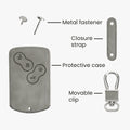 Faux Leather Silicone Car Key Cover for Renault 4-Button Card Key (Keyless Go only)