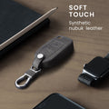 kwmobile Car Key Fob Cover compatible with VW Skoda Seat 3-button Car Key Fob Faux Leather Protective Case Key Shell Cover